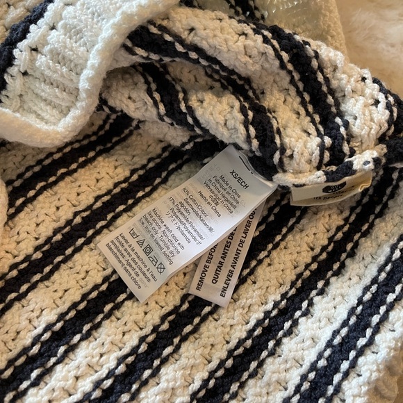 Madewell Striped Open-Stitch Austen Pullover Sweater White and Blue XS - Picture 15 of 15
